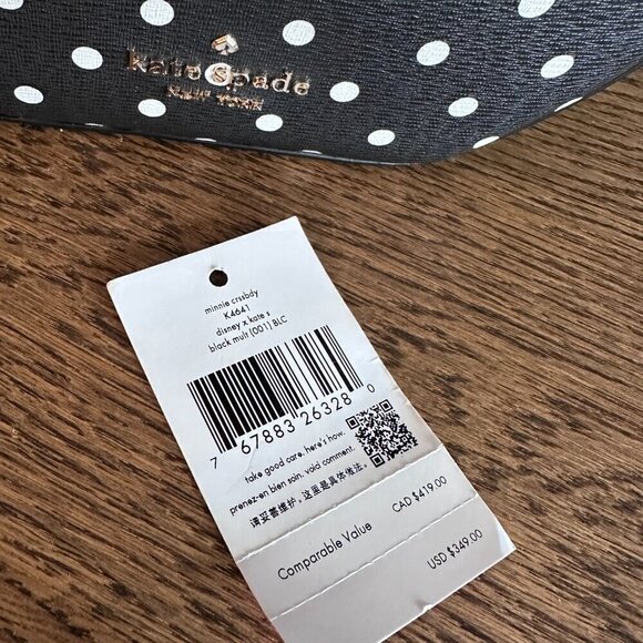 NWT! NEW! Kate Spade Disney x Kate Spade Minnie Top Handle Crossbody Bag - Picture 9 of 9